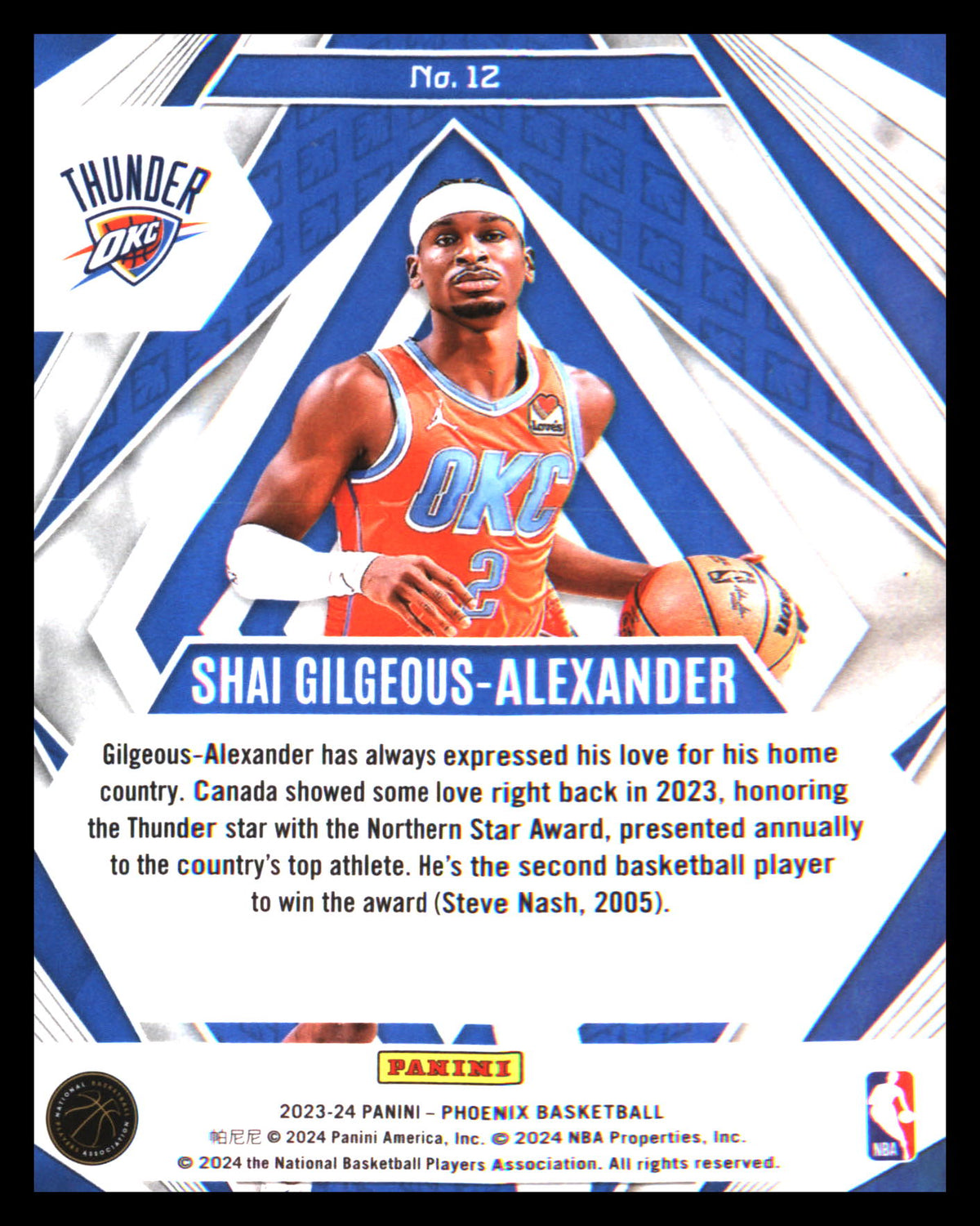 2023-24 Panini Phoenix Paragon Silver #12 Shai Gilgeous-Alexander - Veteran Sports Cards FL