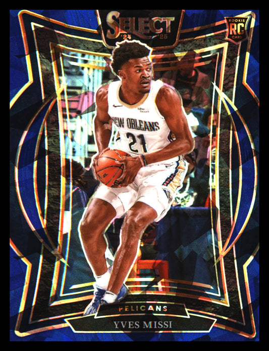 2024-25 Panini Select Blue Cracked Ice Prizm #88 Yves Missi Rookie Rookie - Veteran Sports Cards FL