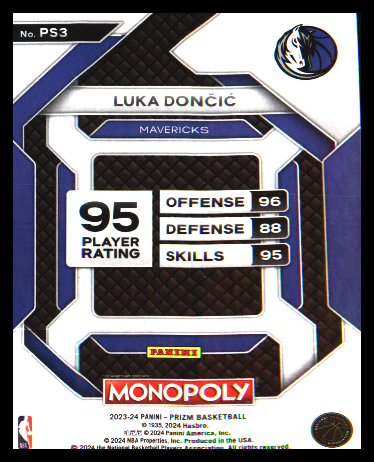2023-24 Panini Prizm Monopoly All-Star #PS3 Luka Doncic - Veteran Sports Cards FL