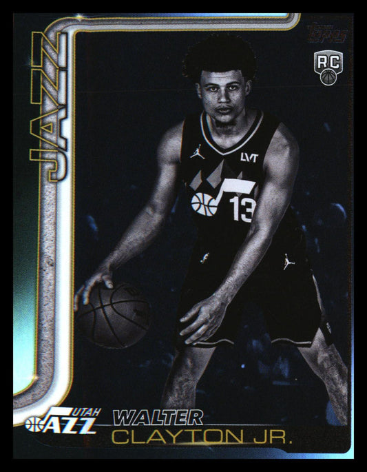 2025-26 Topps Black Friday Blackout RC Parallel Walter Clayton Jr #218 Utah Jazz - Veteran Sports Cards FL