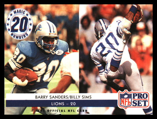 1992 Pro Set #349 Barry Sanders / Billy Sims - Veteran Sports Cards FL