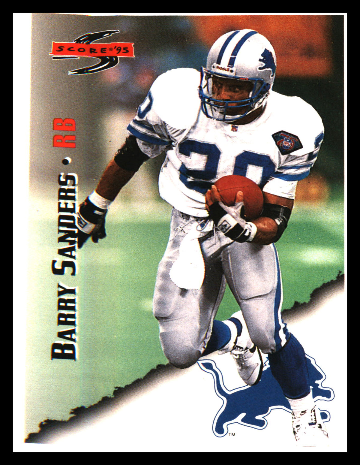 1995 Score Promotional Backs #2 Barry Sanders - Veteran Sports Cards FL