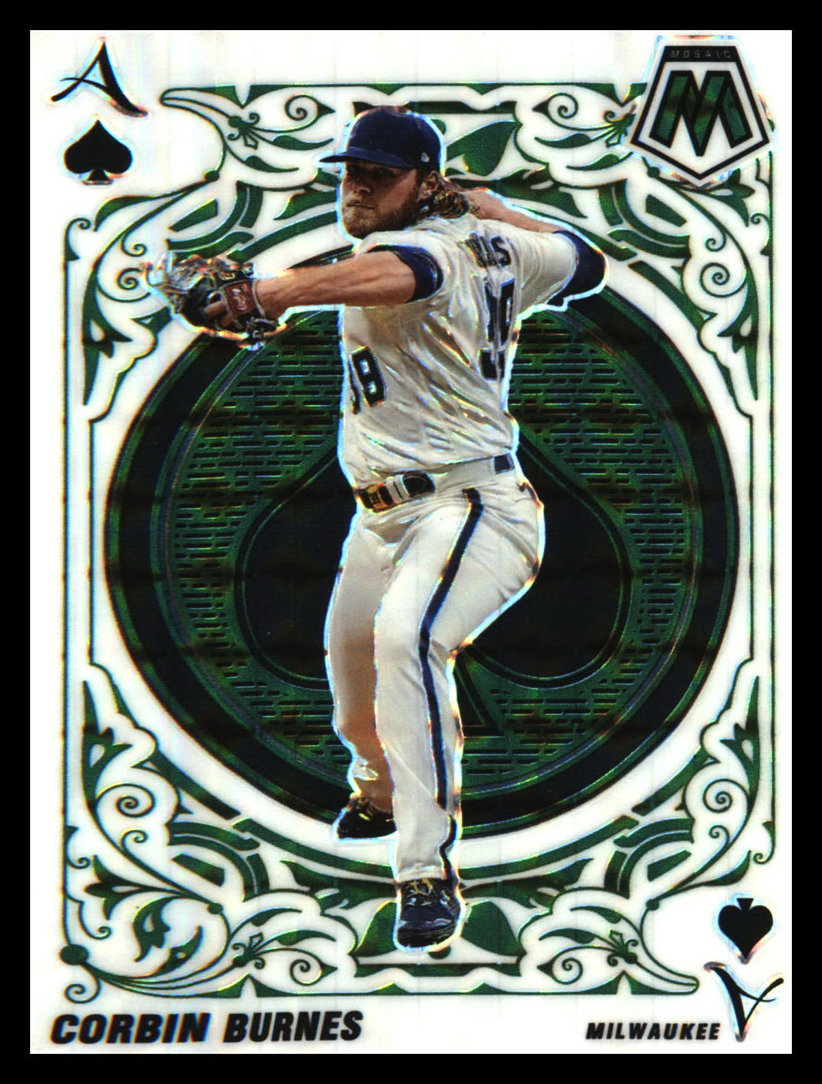 2022 Panini Mosaic Aces Green Mosaic #A-11 Corbin Burnes - Veteran Sports Cards FL