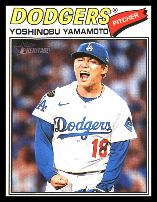 2026 Topps Heritage #371 Yoshinobu Yamamoto Image Variation SSP - Veteran Sports Cards FL