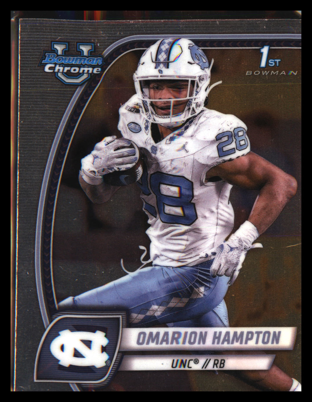2024 Bowman University Chrome #198 Omarion Hampton - Veteran Sports Cards FL