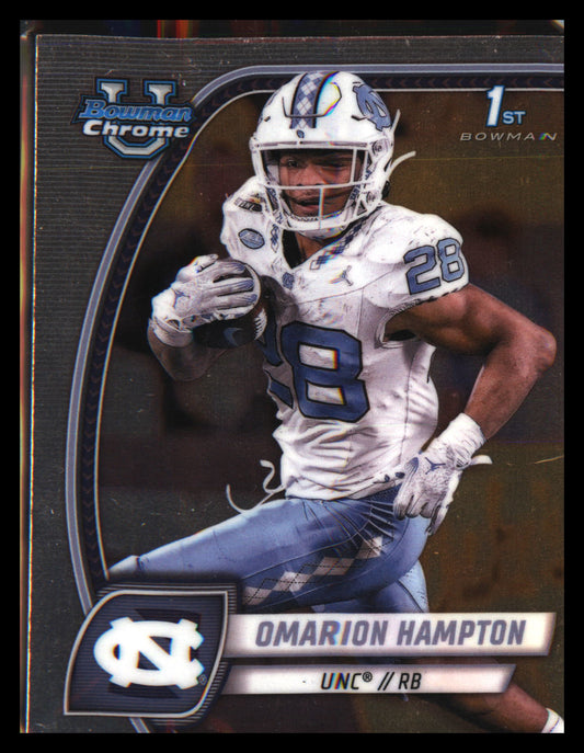 2024 Bowman University Chrome #198 Omarion Hampton - Veteran Sports Cards FL