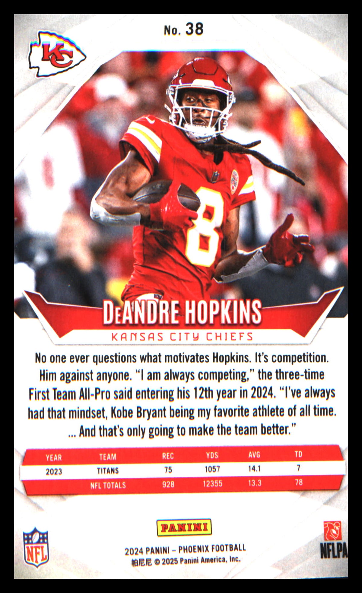 2024 Panini Phoenix Wave #38 DeAndre Hopkins - Veteran Sports Cards FL