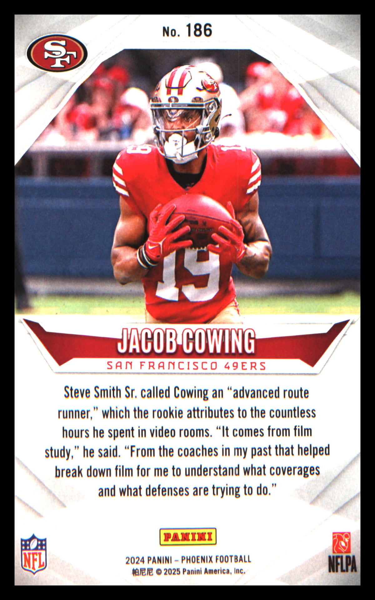 2024 Panini Phoenix Lazer #186 Jacob Cowing Rookie Rookie - Veteran Sports Cards FL