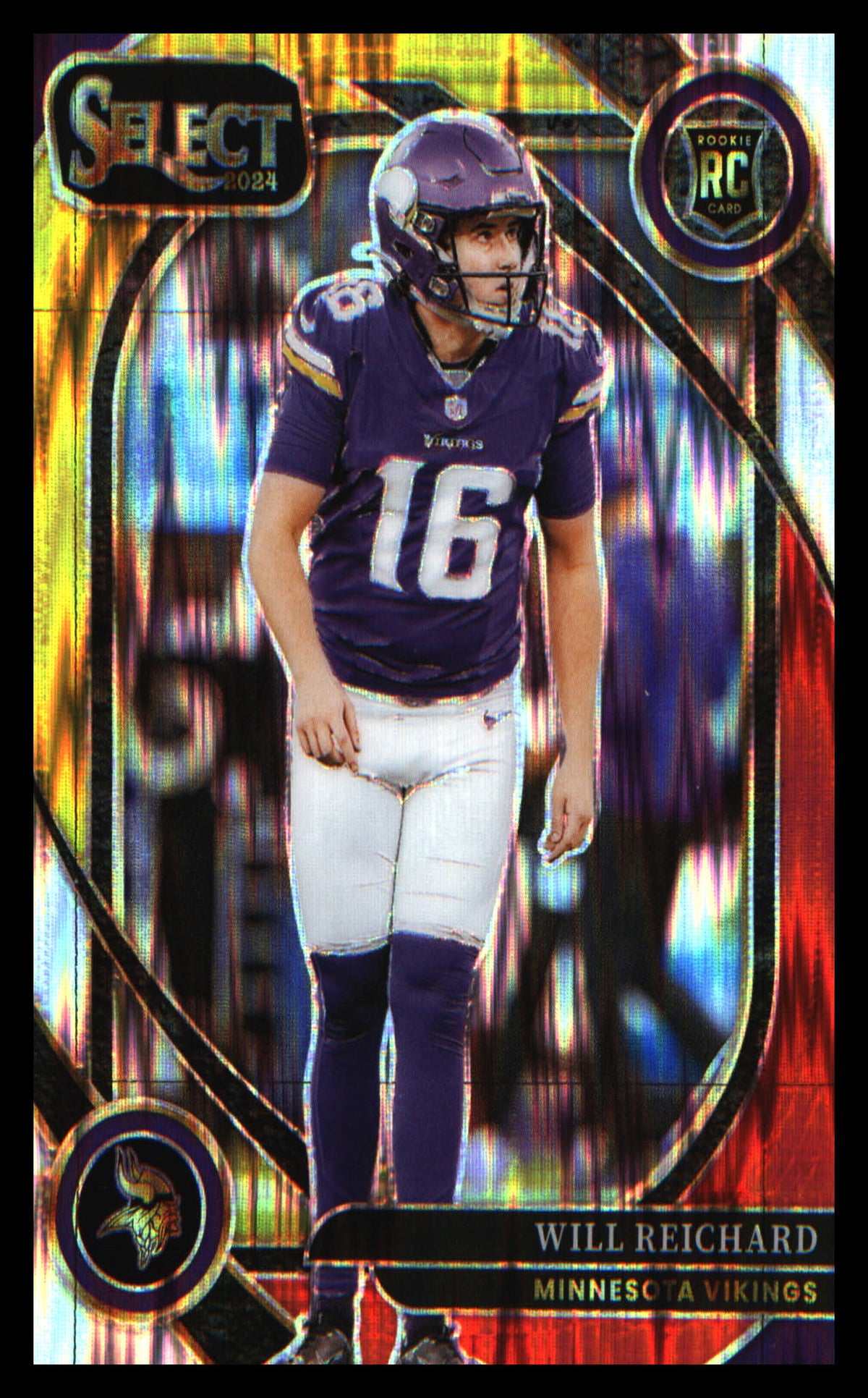 2024 Panini Select Red & Yellow Prizm Shock #300 Will Reichard Rookie Rookie - Veteran Sports Cards FL