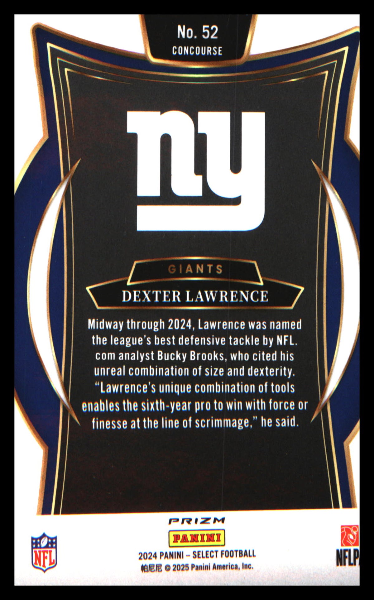 2024 Panini Select Red & Yellow Prizm Shock #52 Dexter Lawrence - Veteran Sports Cards FL