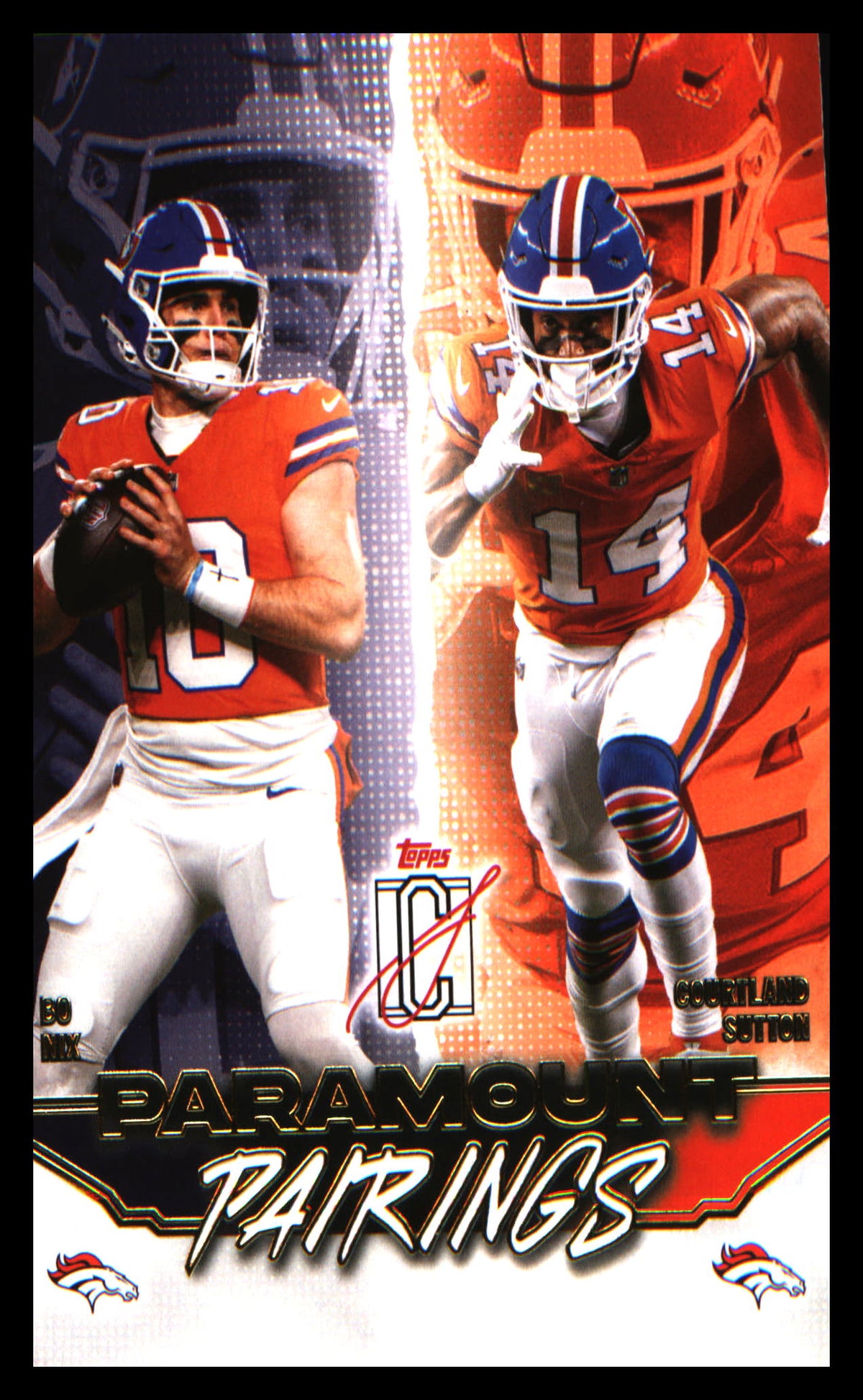 2025 Topps Signature Class Paramount Pairings #PP-3 Courtland Sutton / Bo Nix - Veteran Sports Cards FL