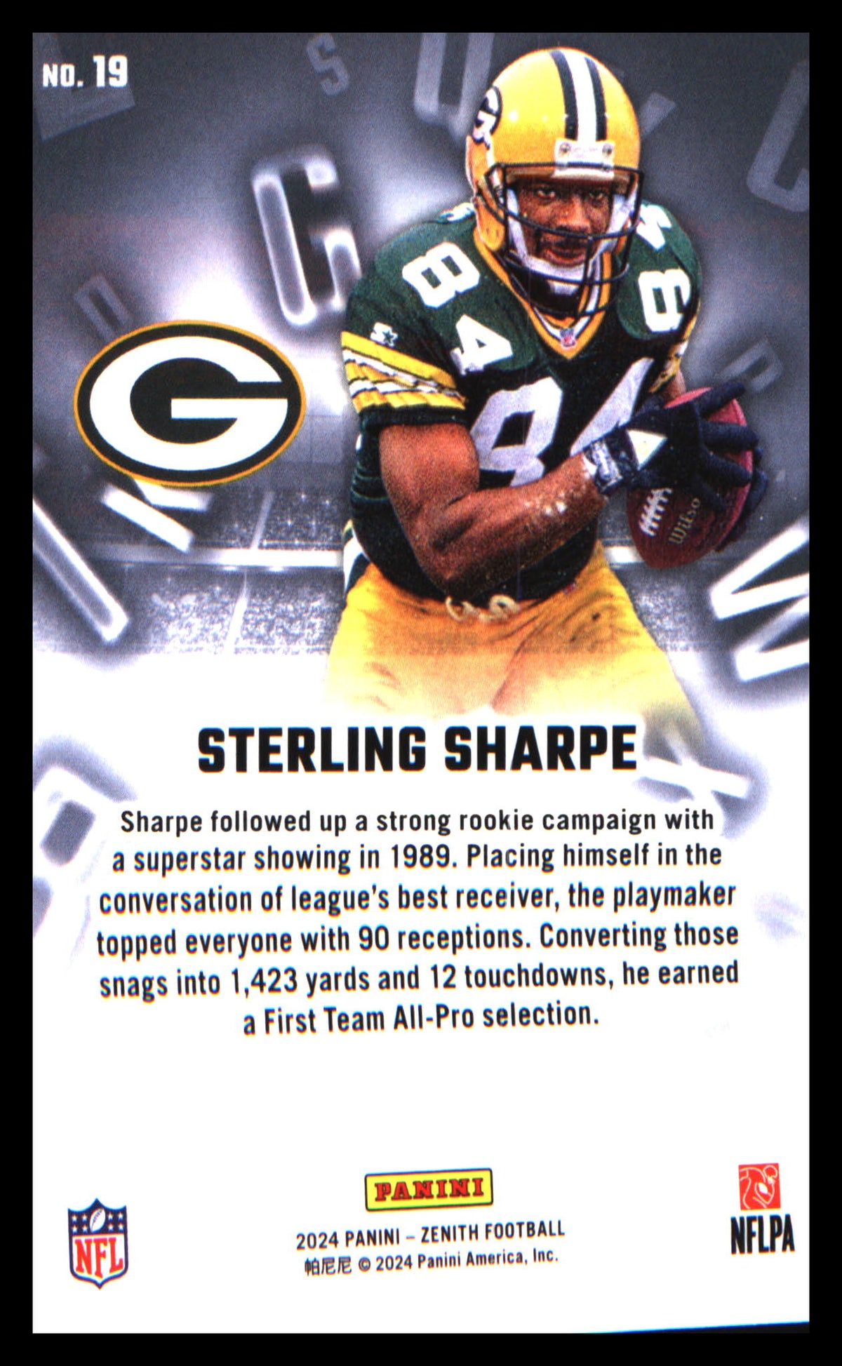 2024 Panini Zenith A to Z #19 Sterling Sharpe - Veteran Sports Cards FL