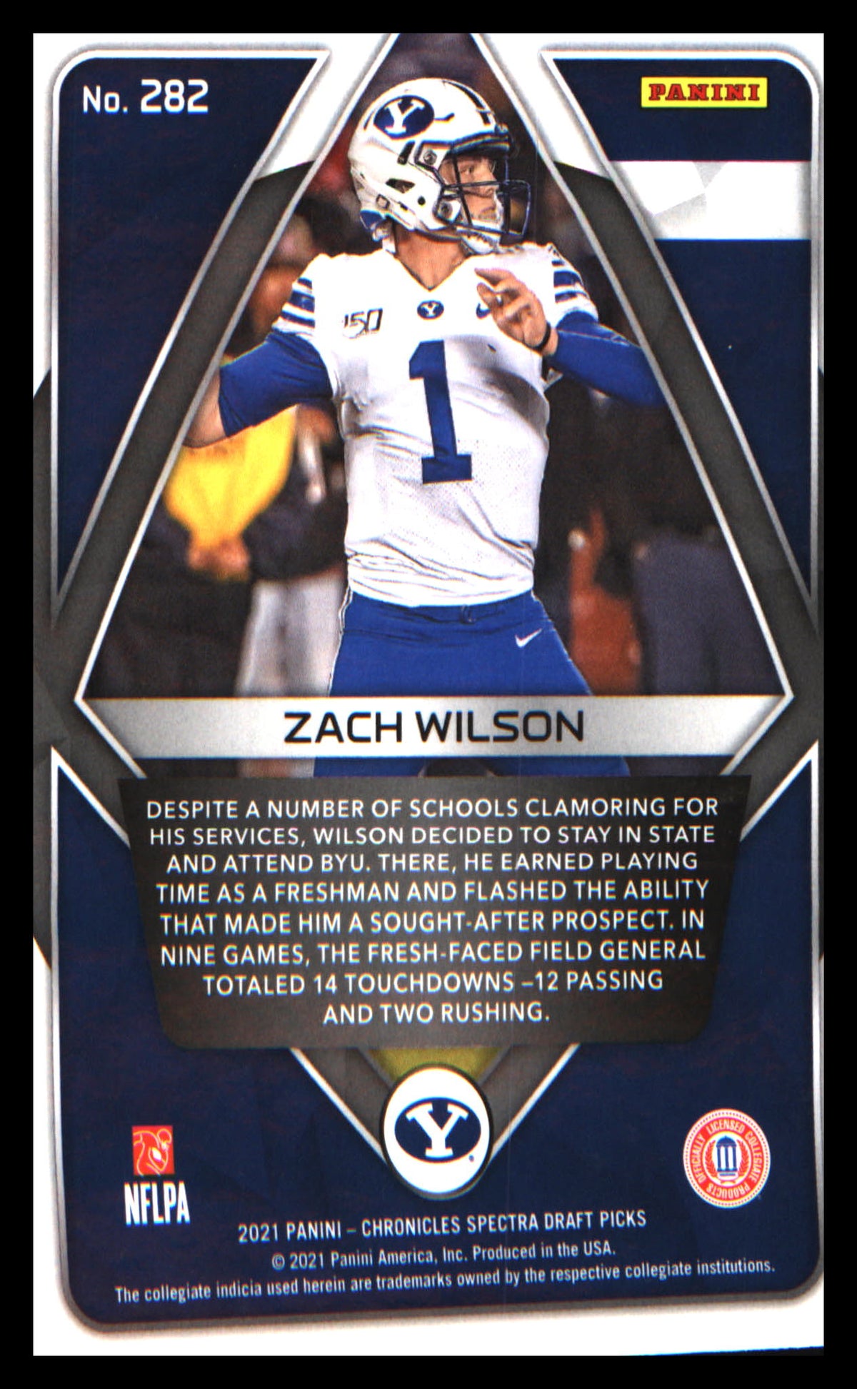 2021 Panini Chronicles Draft Picks #282 Zach Wilson - Veteran Sports Cards FL