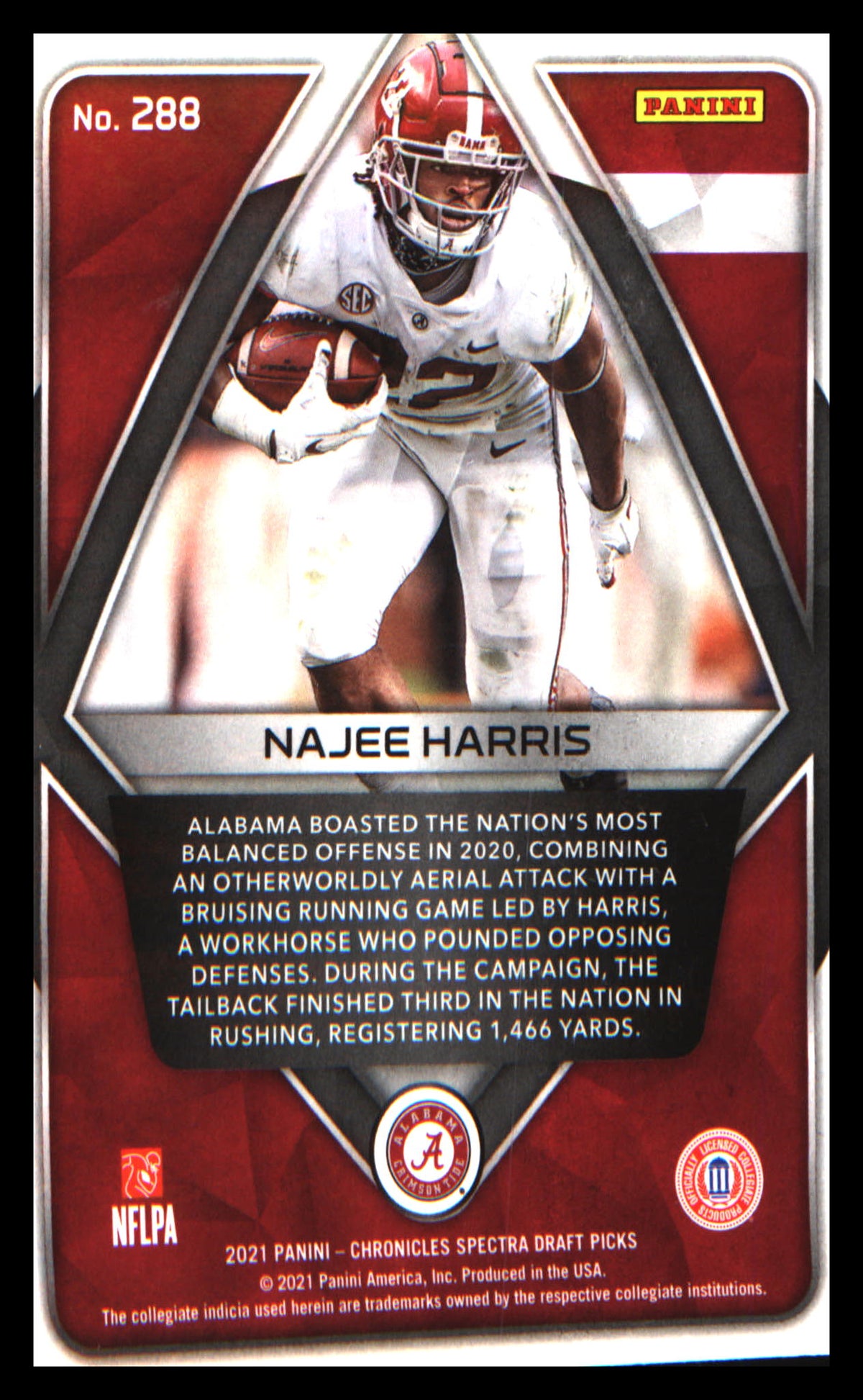 2021 Panini Chronicles Draft Picks Spectra Base Silver #288 Najee Harris - Veteran Sports Cards FL
