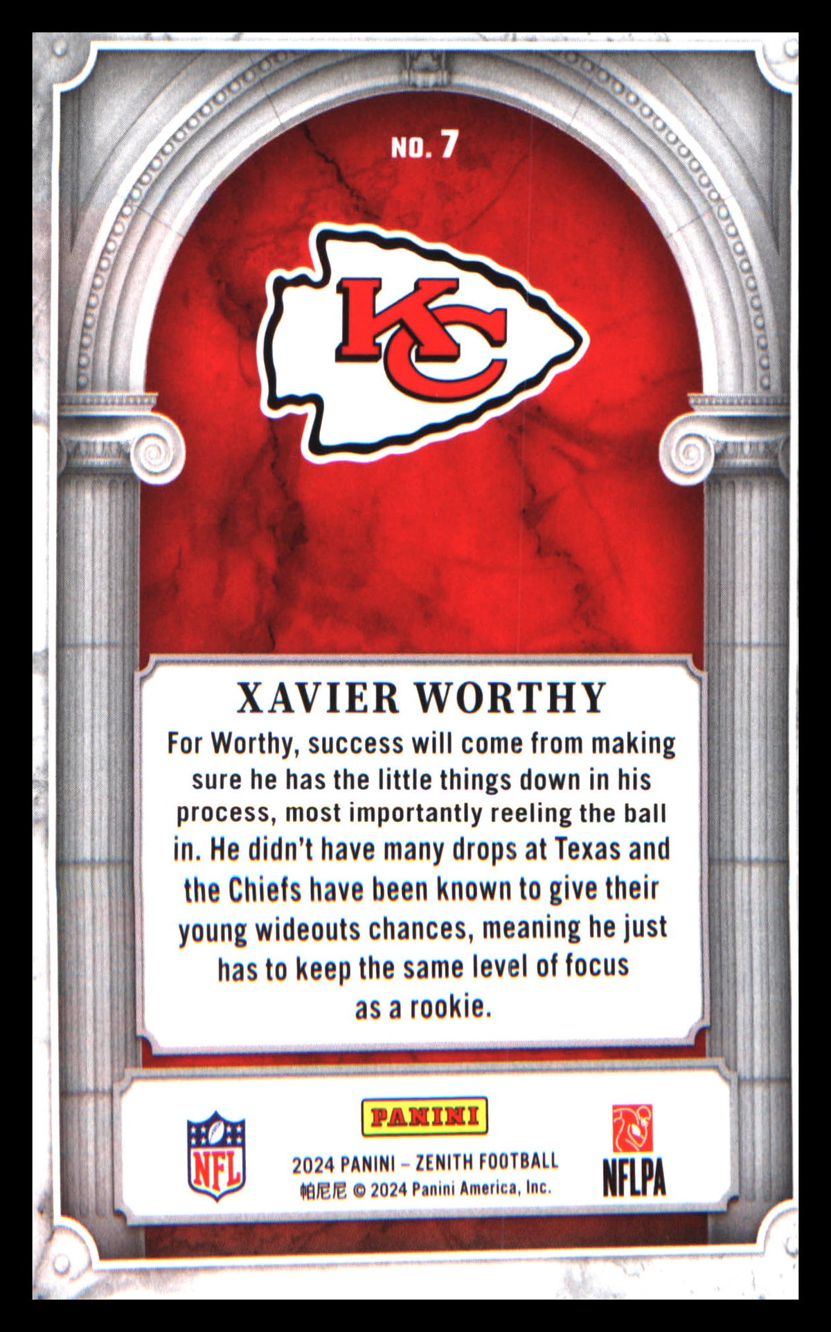 2024 Panini Zenith Z Marquee #7 Xavier Worthy - Veteran Sports Cards FL
