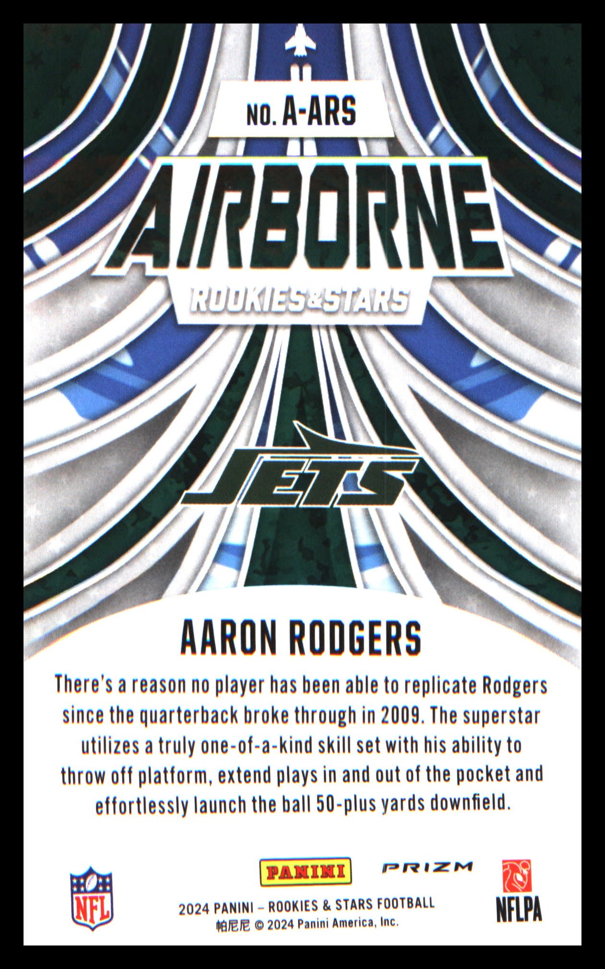 2024 Panini Rookies & Stars Airborne Silver #A-ARS Aaron Rodgers
