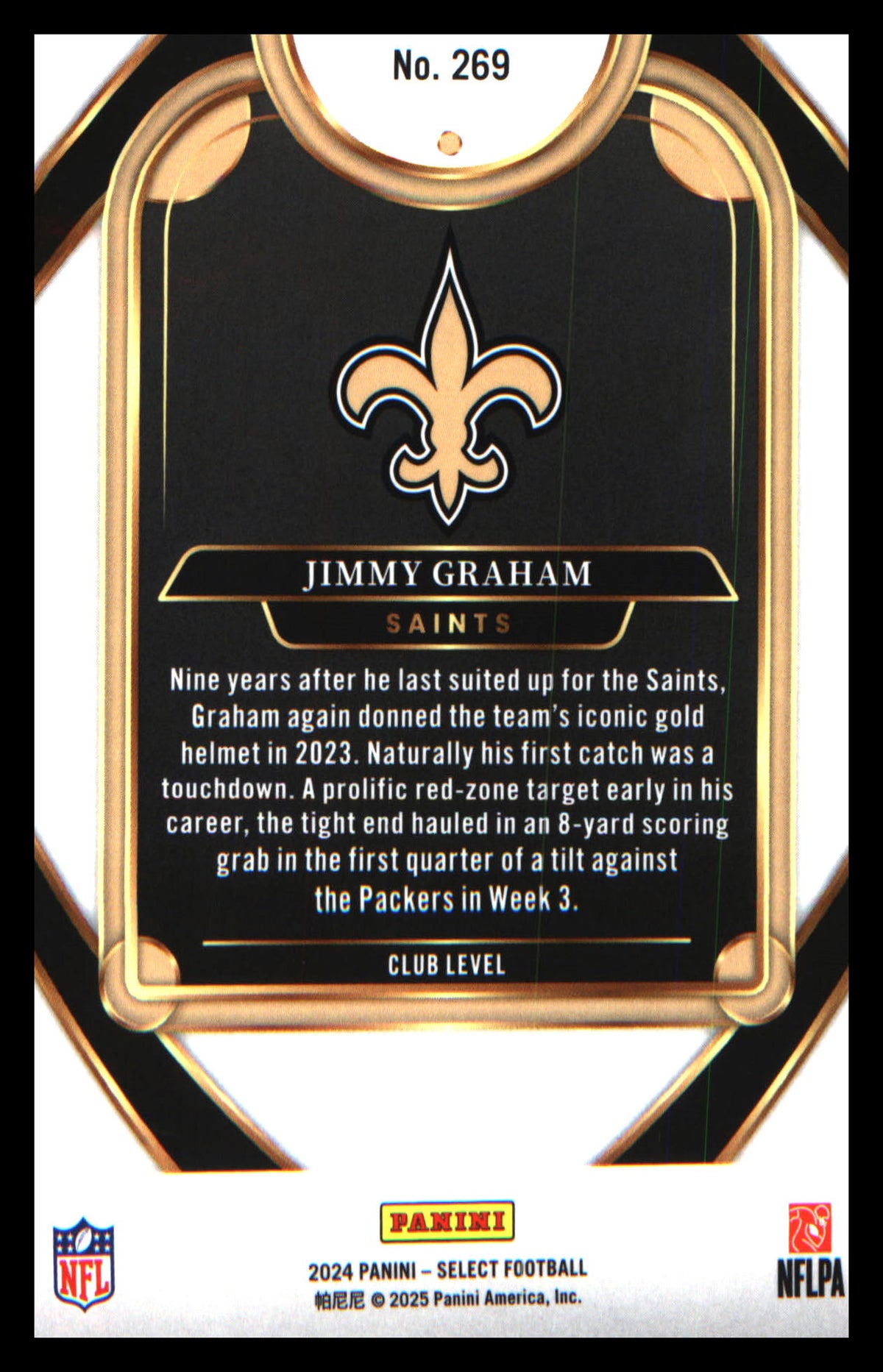 Football 2024 Panini Select Black & Green Prizm Shock #269 Jimmy Graham