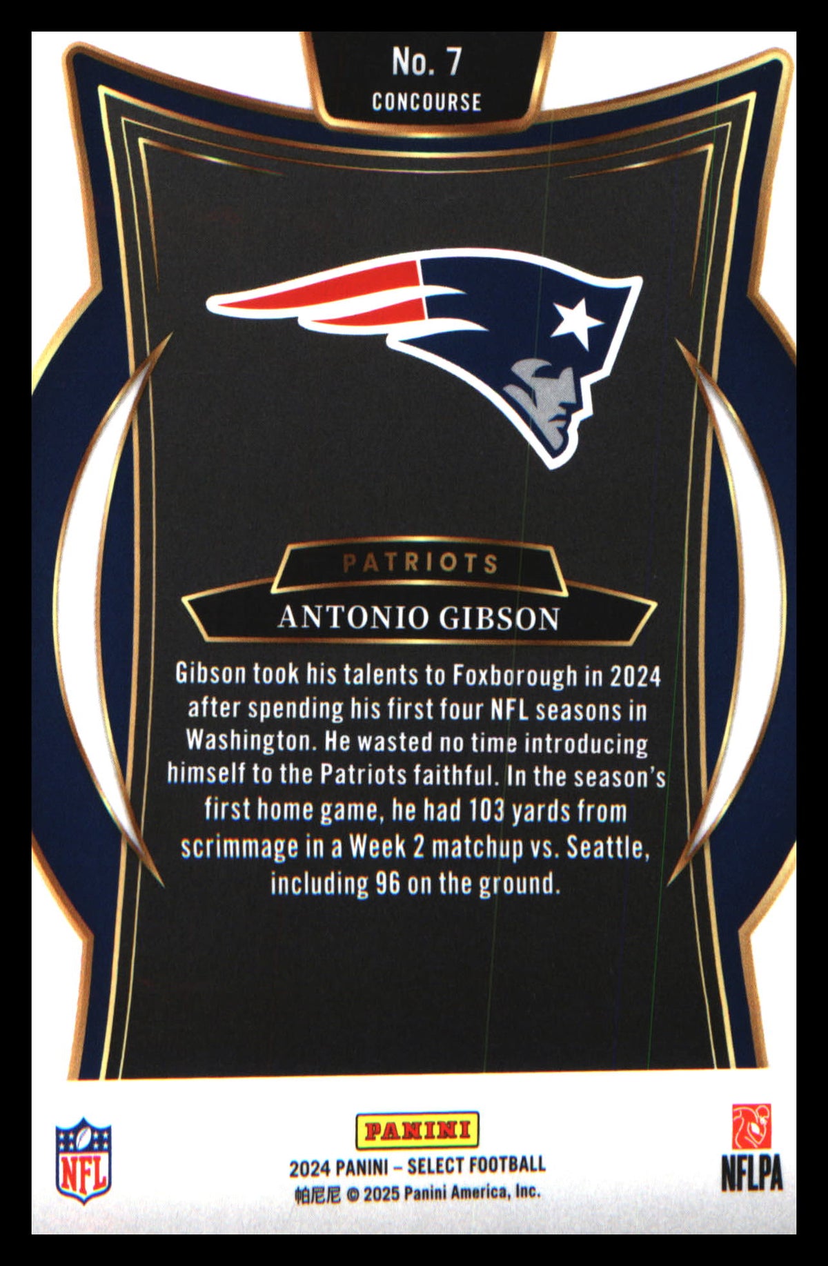 Football 2024 Panini Select #7 Antonio Gibson