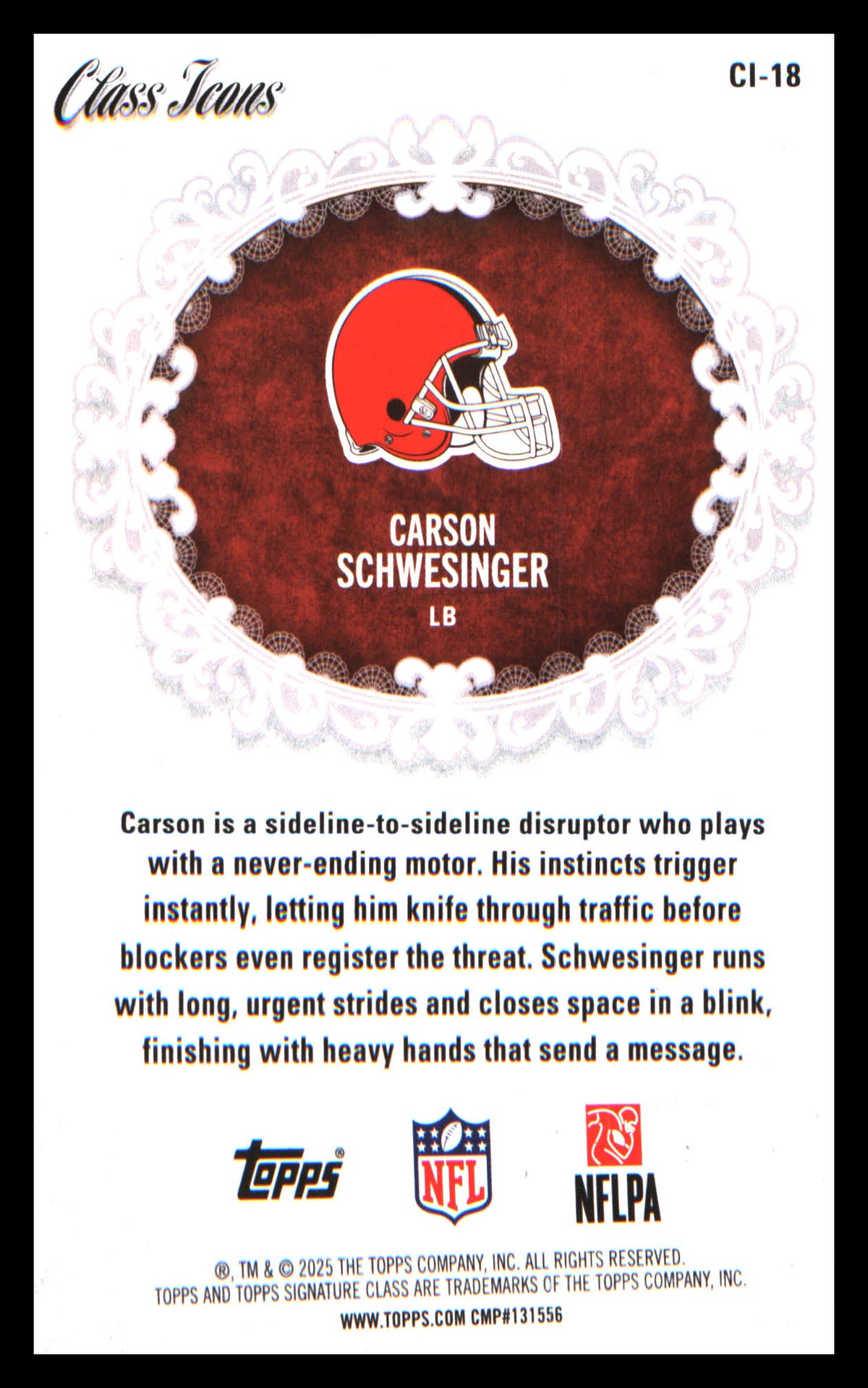 2025 Topps Signature Class Class Icons #CI-18 Carson Schwesinger