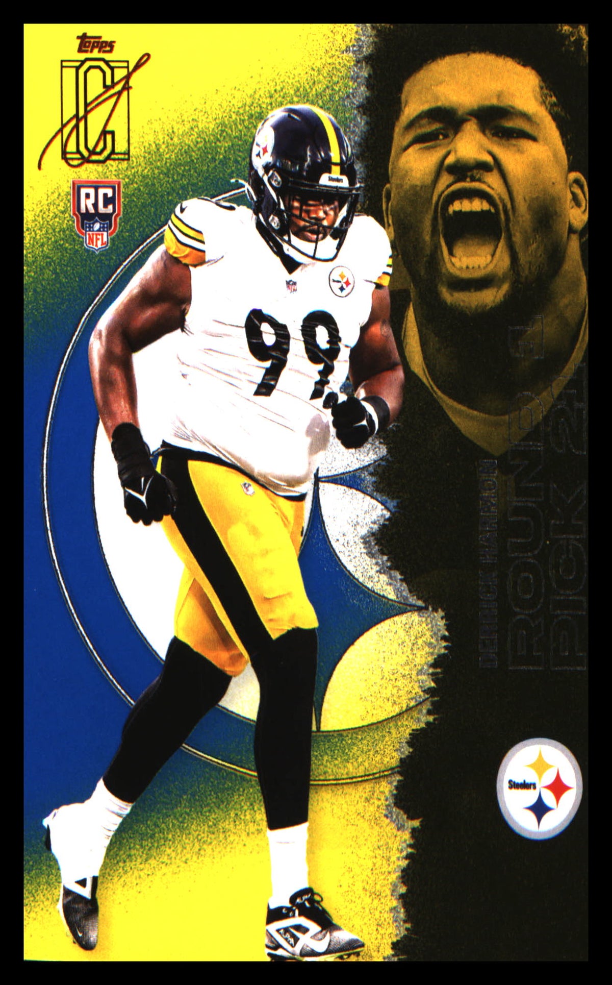2025 Topps Signature Class Blue & Yellow #150 Derrick Harmon Rookie Rookie