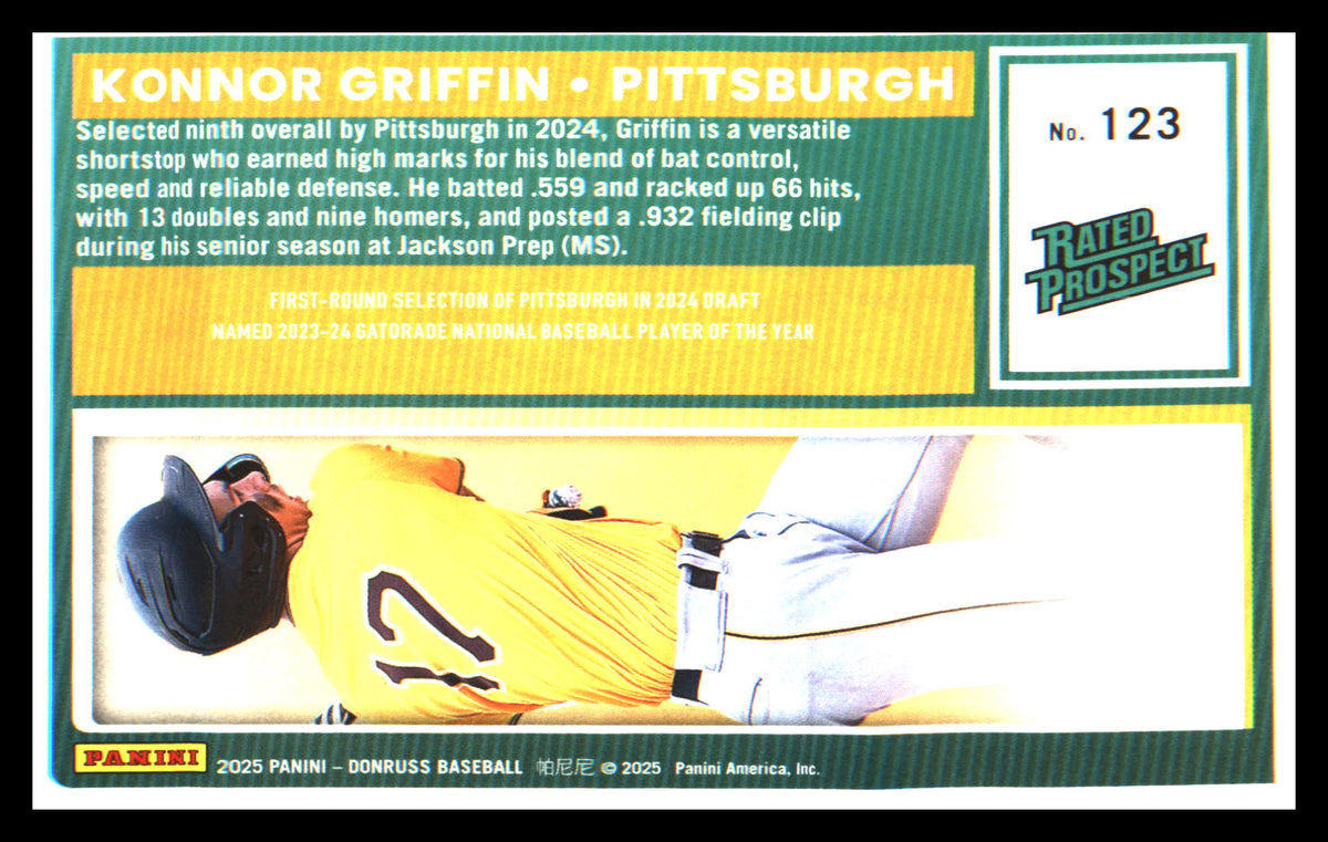 Baseball 2025 Donruss Liberty #123 Konnor Griffin