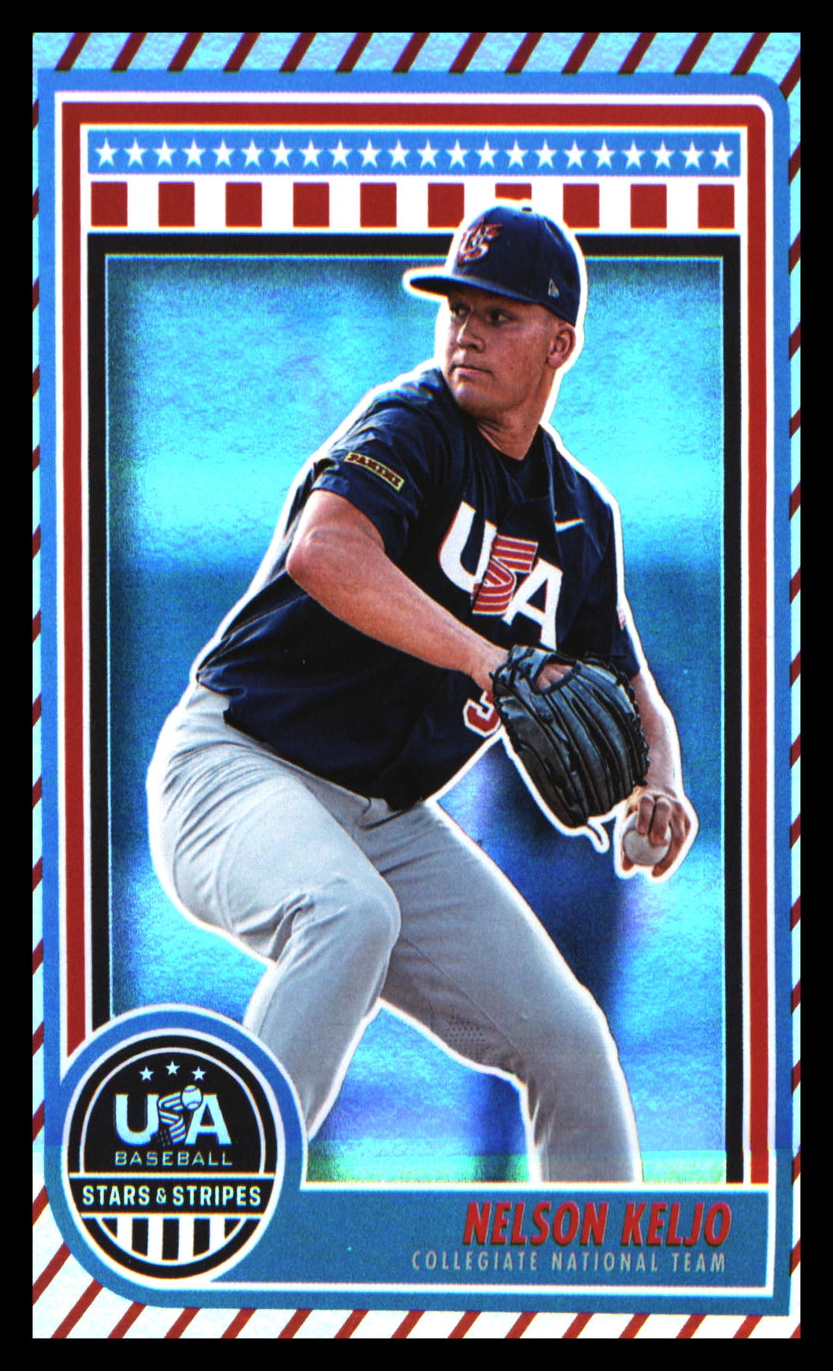 Baseball 2025 Panini Stars & Stripes USA Baseball Stripes #17 Nelson Keljo