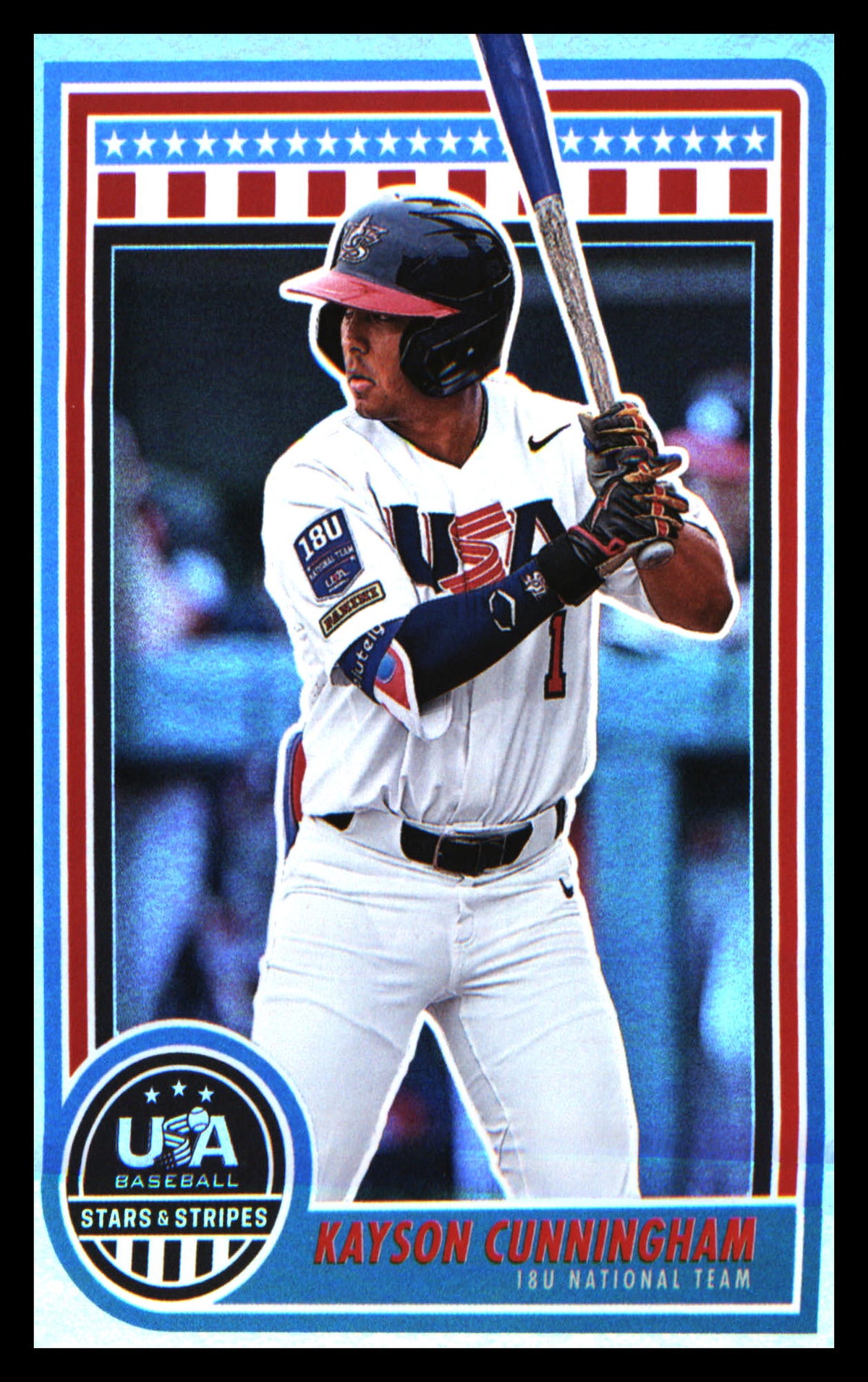 Baseball 2025 Panini Stars & Stripes USA Baseball Stripes #47 Kayson Cunningham