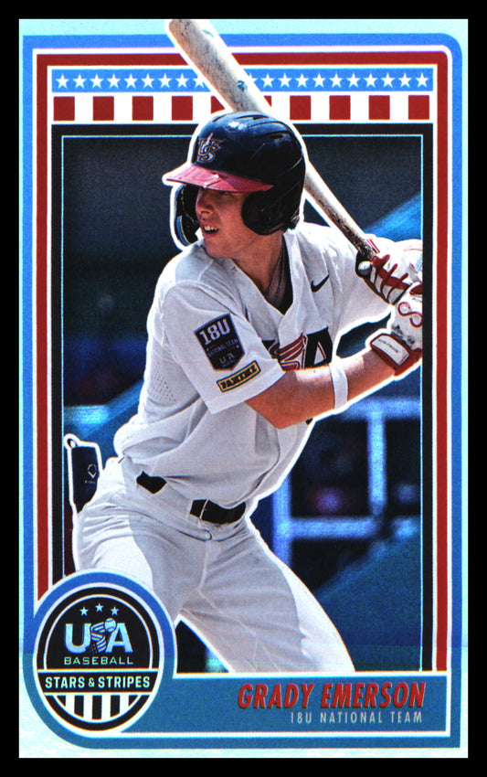 Baseball 2025 Panini Stars & Stripes USA Baseball #87 Grady Emerson