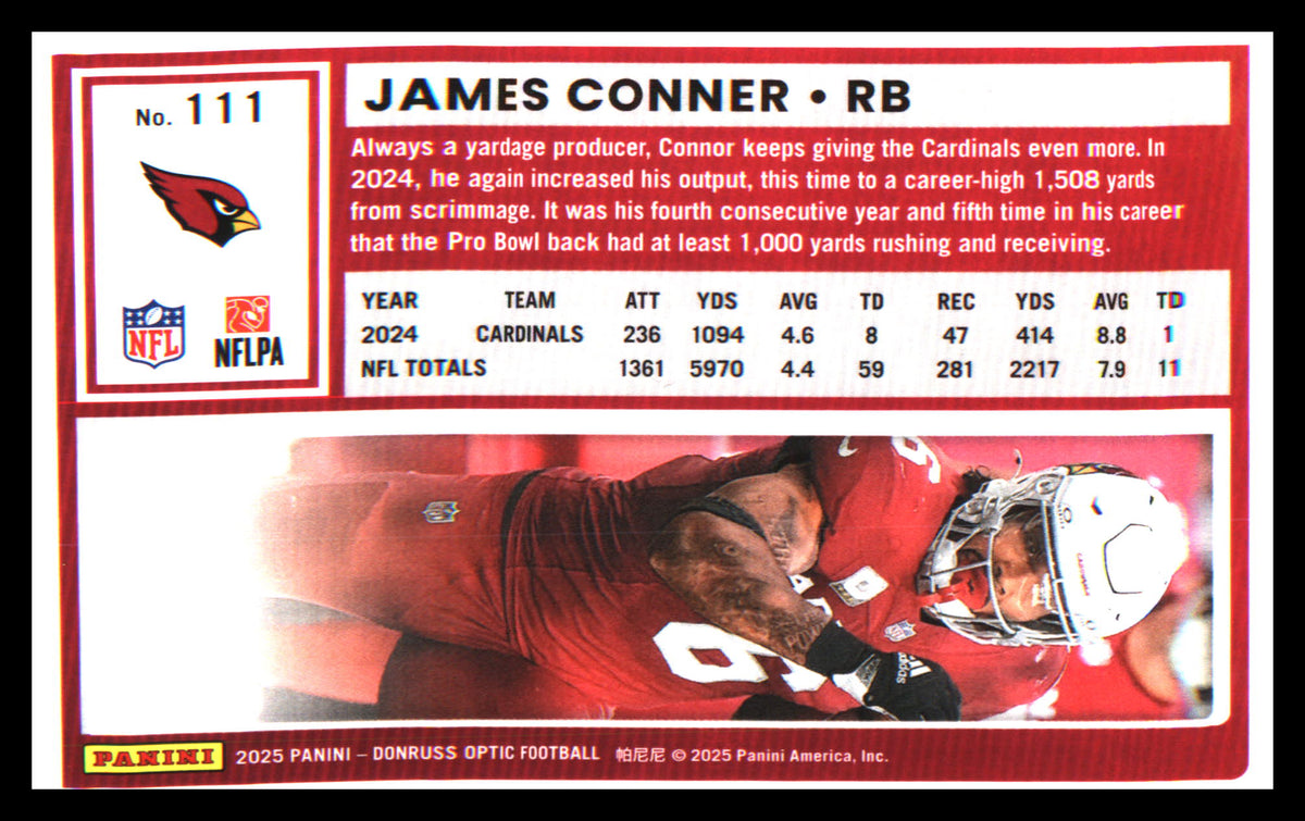Football 2025 Donruss Optic #111 James Conner