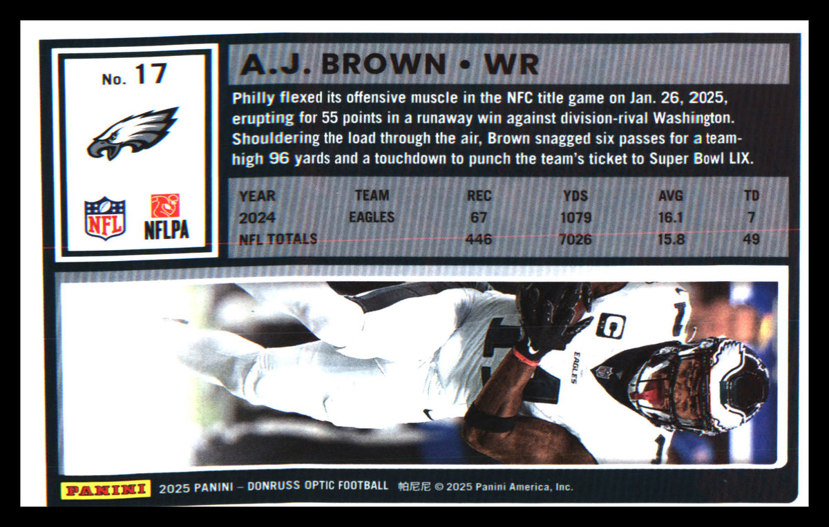 Football 2025 Donruss Optic #17 A.J. Brown