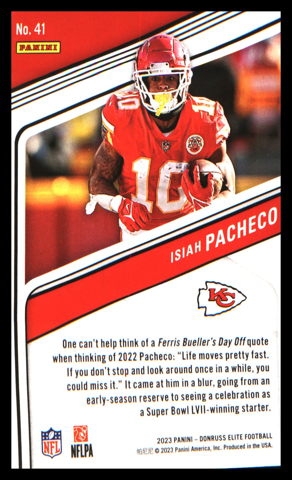 Football 2023 Donruss Elite #41 Isiah Pacheco