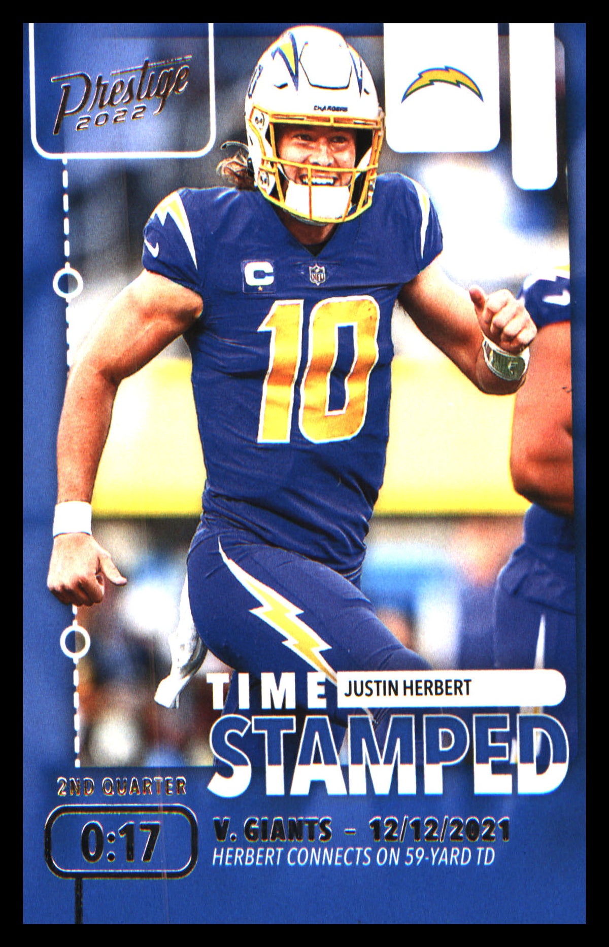 Football 2022 Panini Prestige Time Stamped #TS-6 Justin Herbert