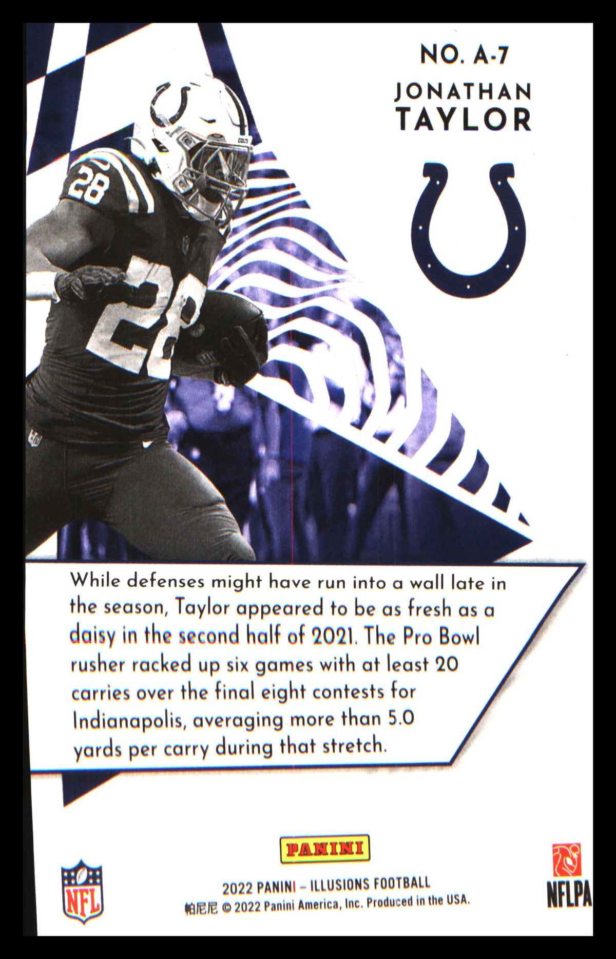 Football 2022 Panini Illusions Amazing #A-7 Jonathan Taylor