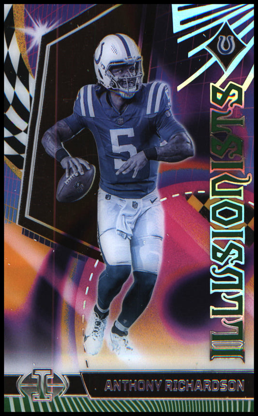 Football 2023 Panini Illusions Illusionists Emerald #10 Anthony Richardson
