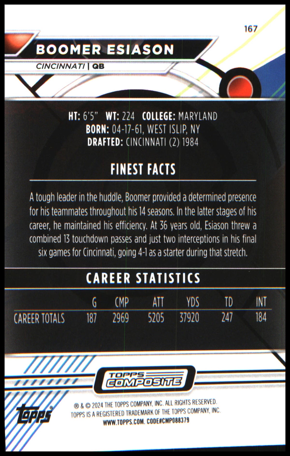 Football 2023 Topps Composite #167 Boomer Esiason