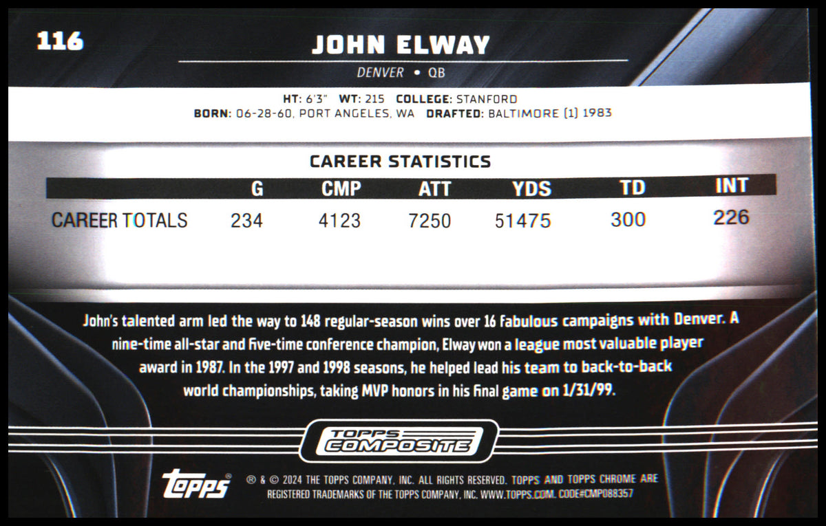 Football 2023 Topps Composite #116 John Elway