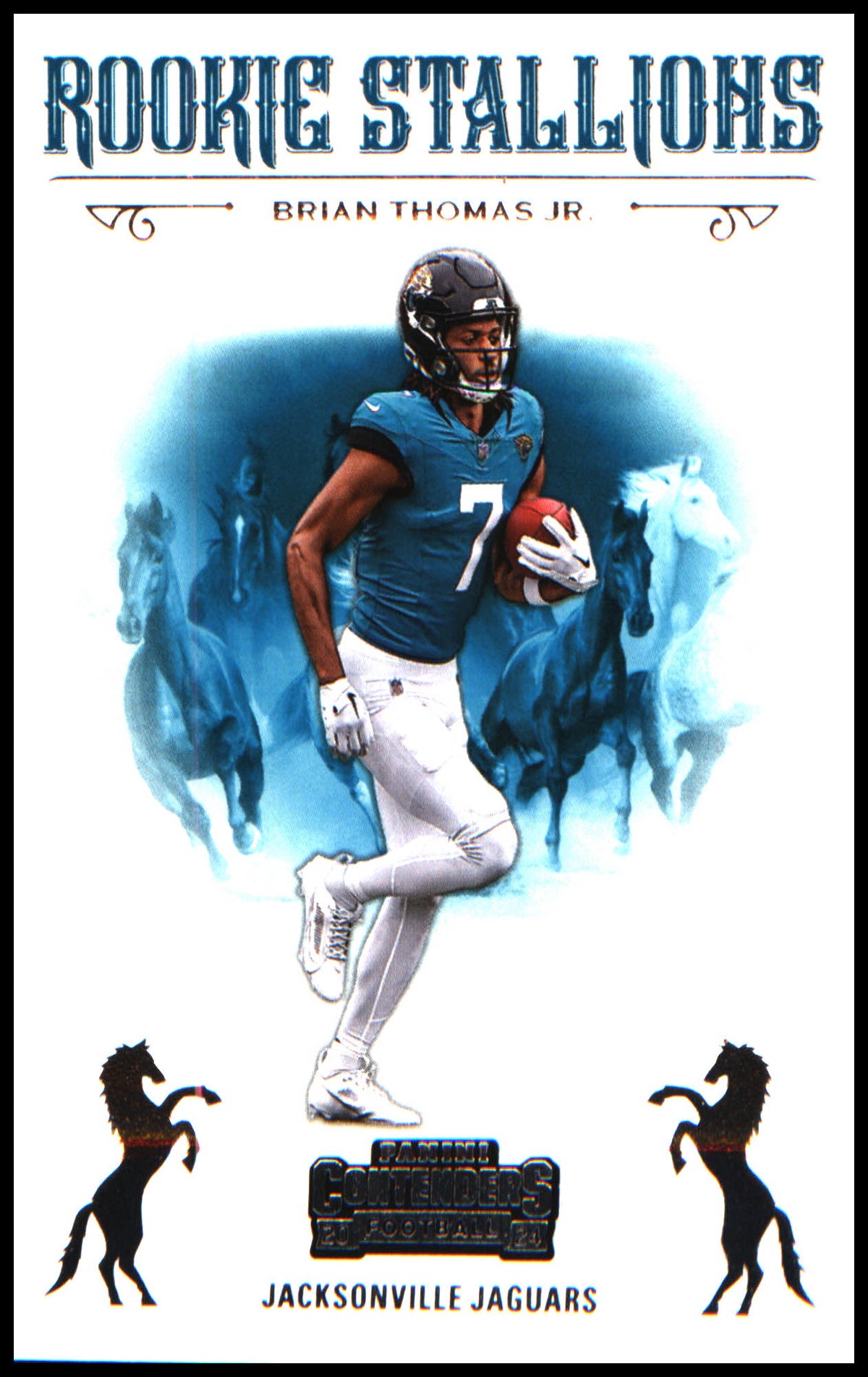 Football 2024 Panini Contenders Rookie Stallions #14 Brian Thomas Jr.