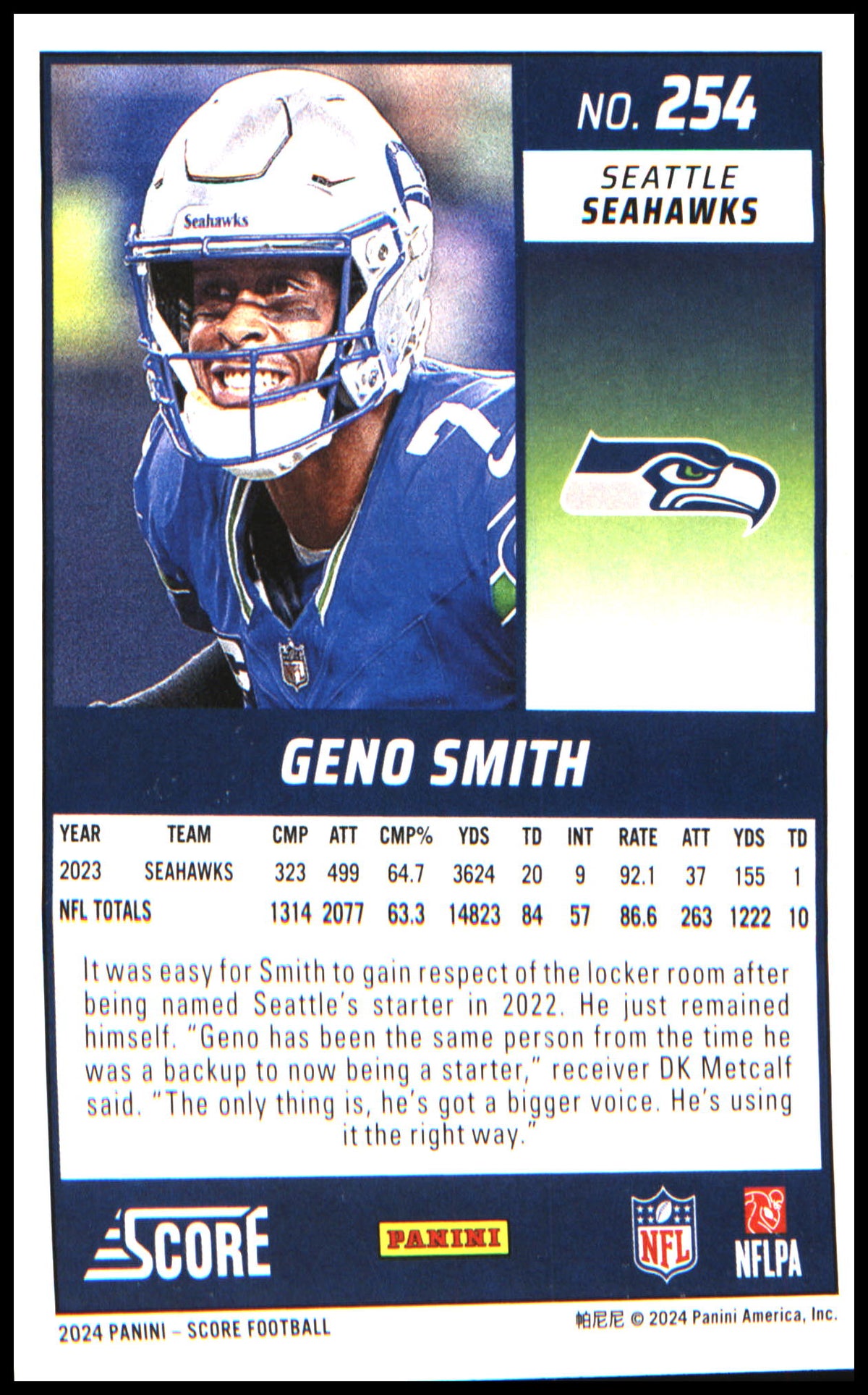 Football 2024 Score Green #254 Geno Smith