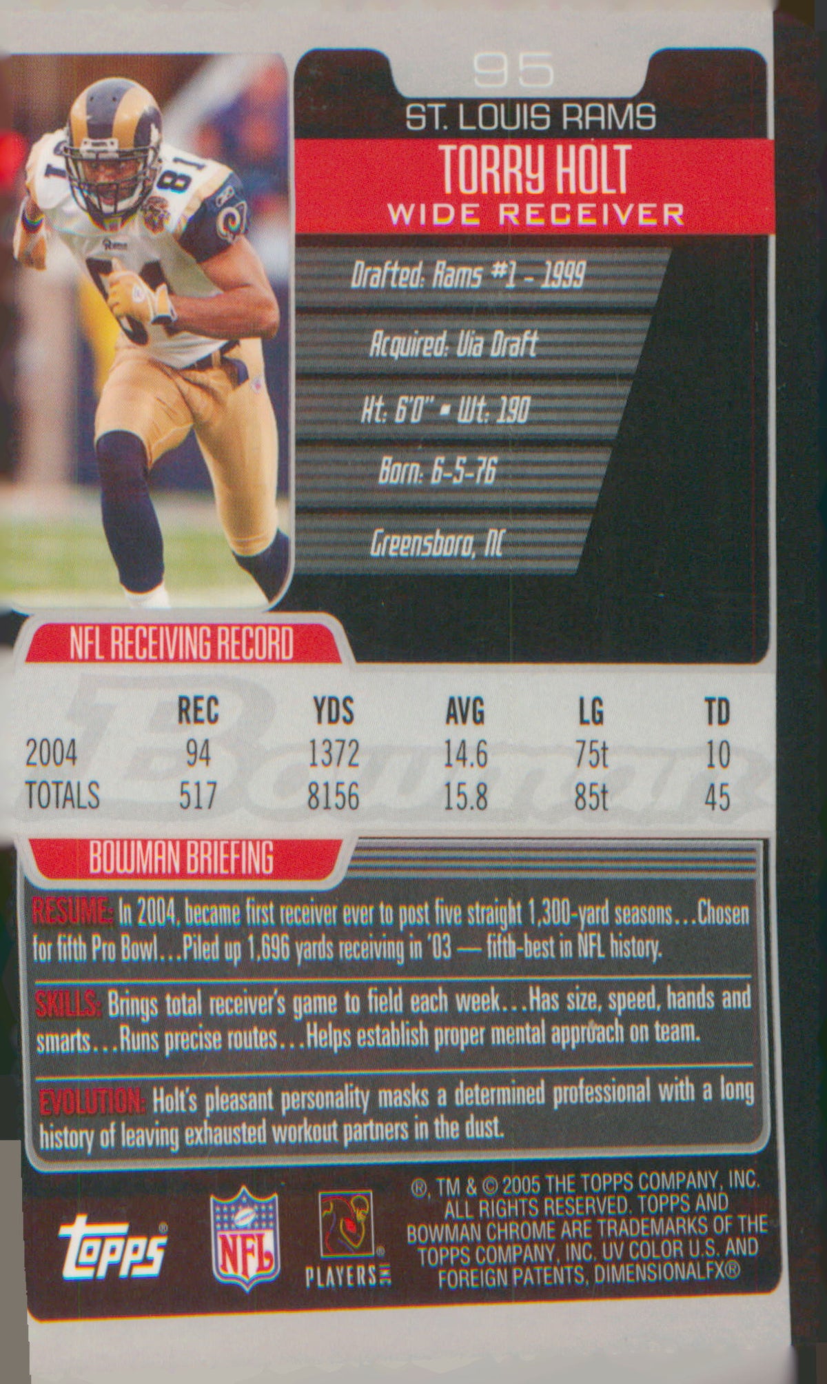Football 2005 Topps #95 Torry Holt