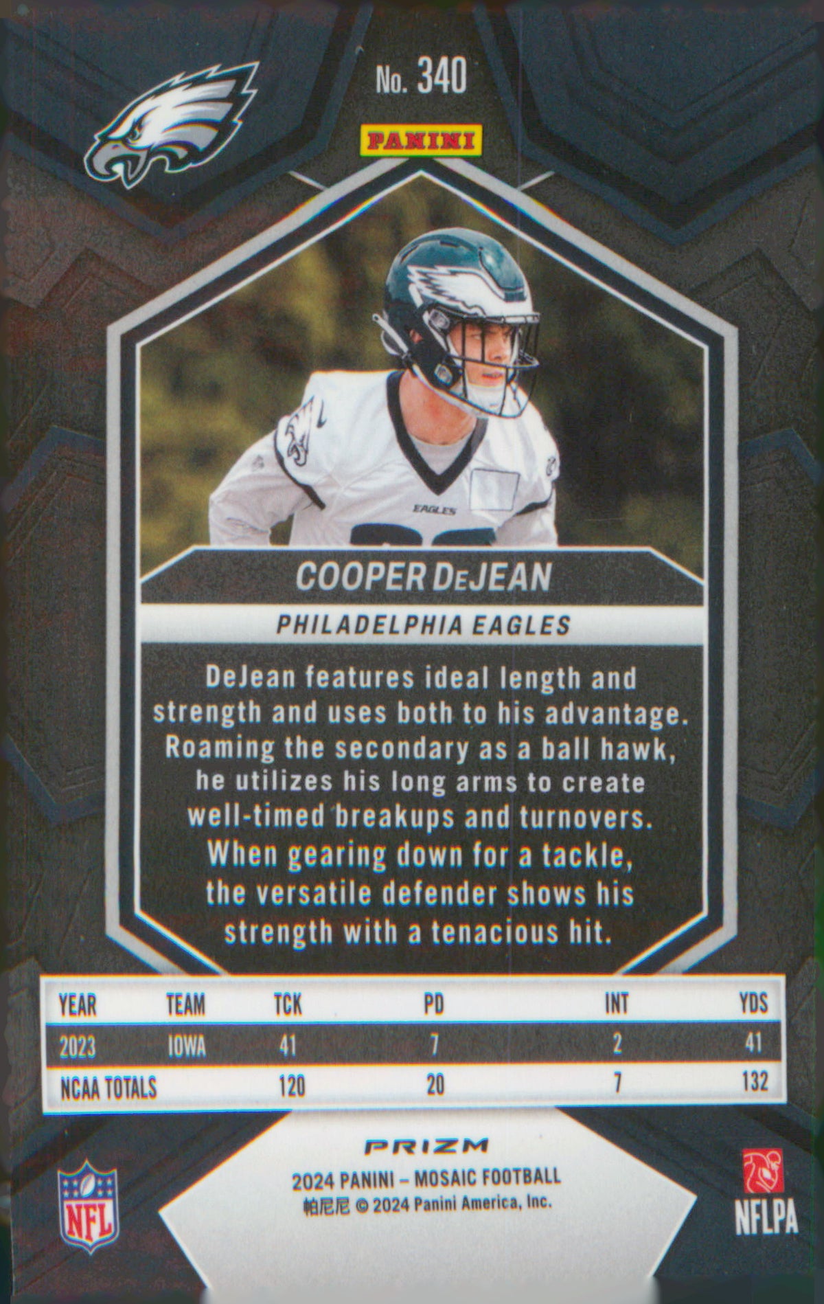 Football 2024 Panini Mosaic Mosaic Camo Pink #340 Cooper DeJean