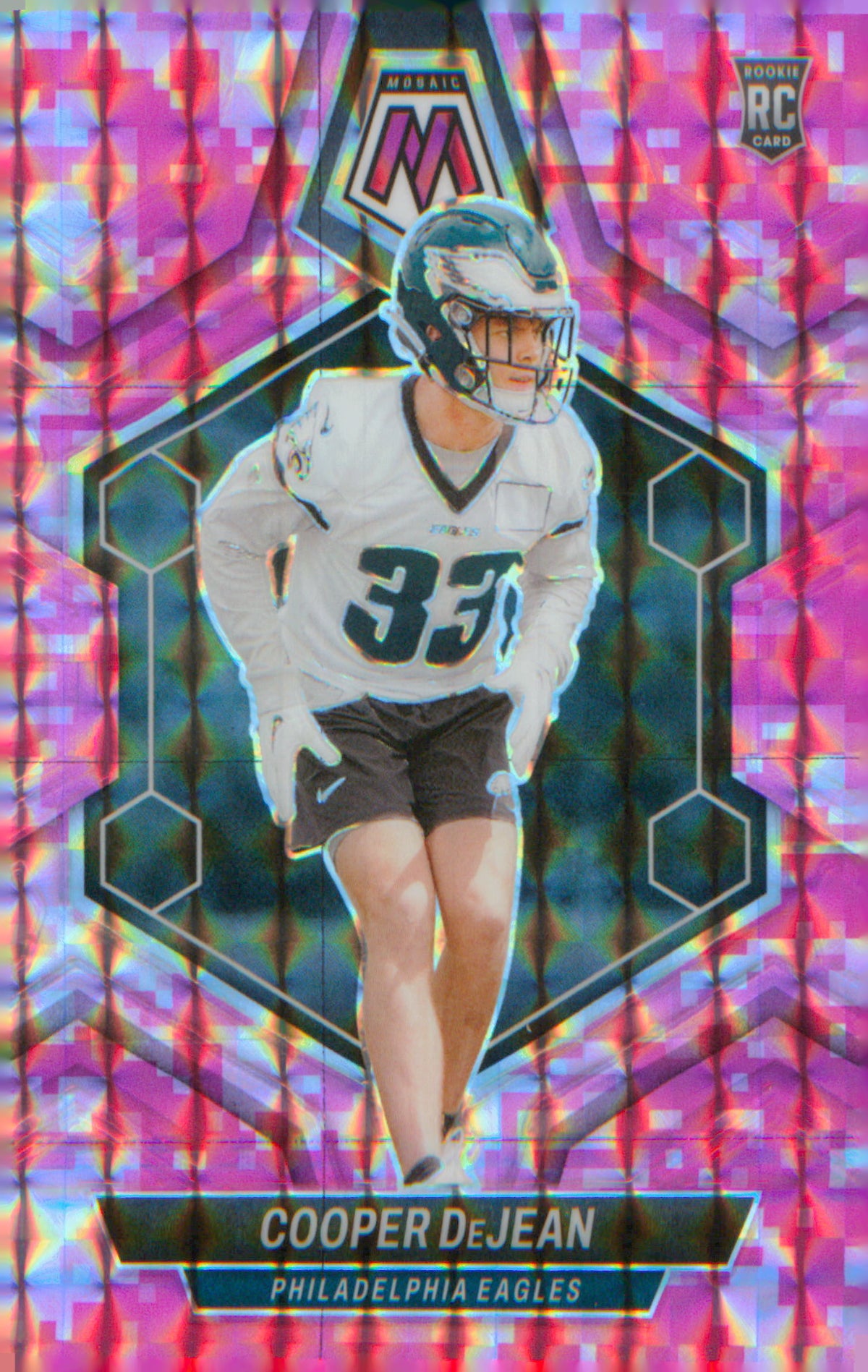 Football 2024 Panini Mosaic Mosaic Camo Pink #340 Cooper DeJean