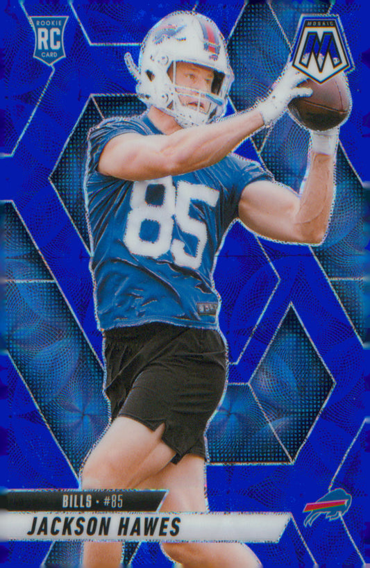Football 2025 Panini Mosaic Blue Scope #334 Jackson Hawes RC RC