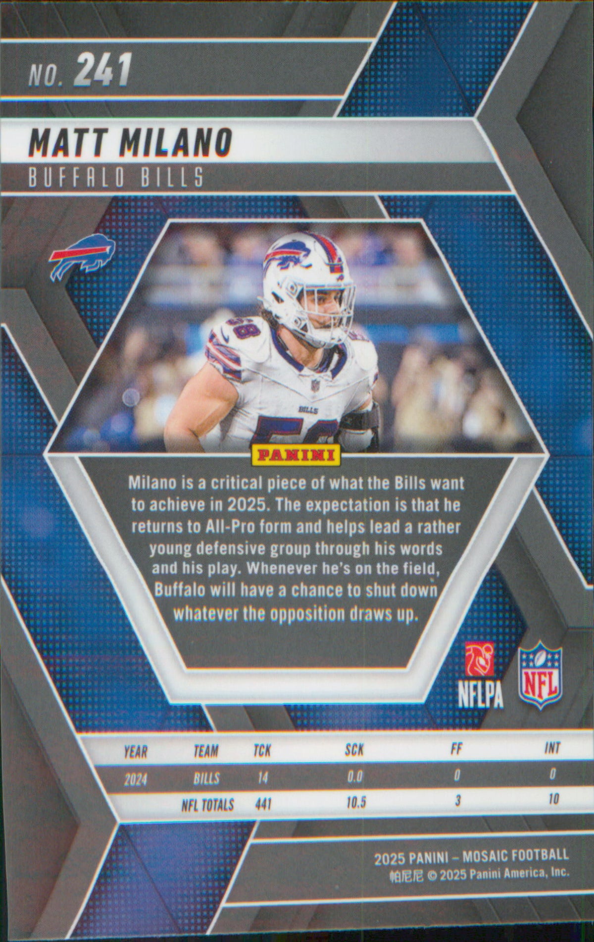 Football 2025 Panini Mosaic #241 Matt Milano
