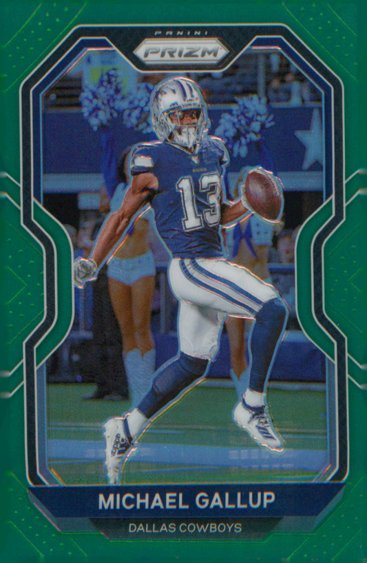 Football 2020 Panini Prizm Prizm Green #148 Michael Gallup