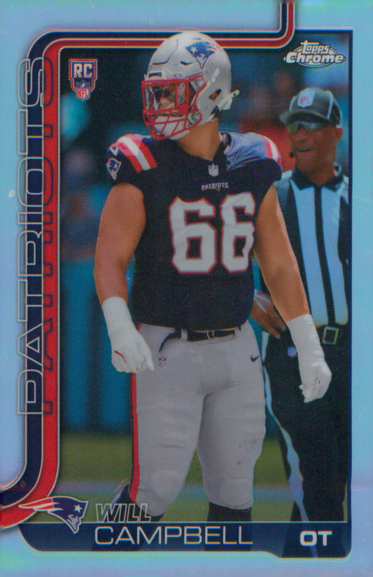 Football 2025 Topps Chrome Refractor #379 Will Campbell RC RC