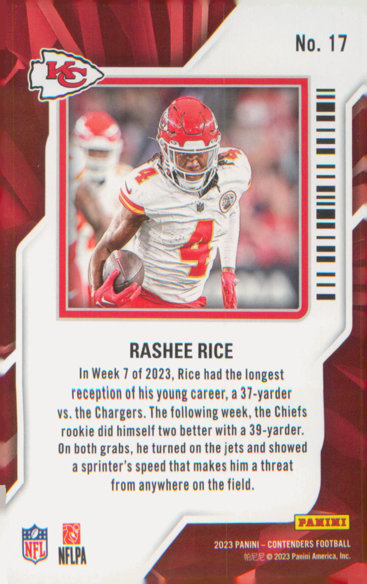 Football 2023 Panini Contenders Rookie of the Year Contenders #17 Rashee Rice
