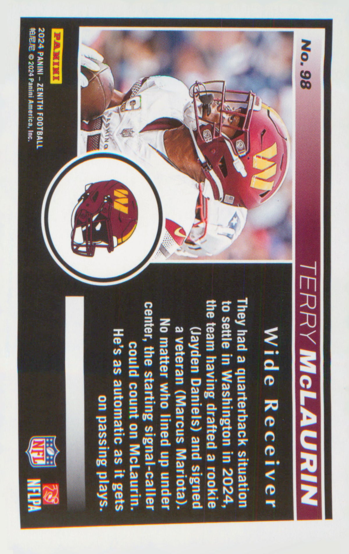 Football 2024 Panini Zenith #98 Terry McLaurin