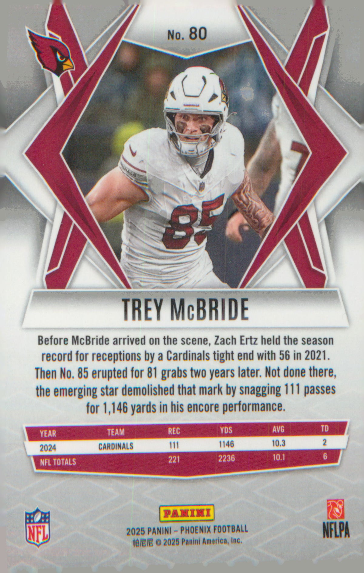 Football 2025 Panini Phoenix #80 Trey McBride