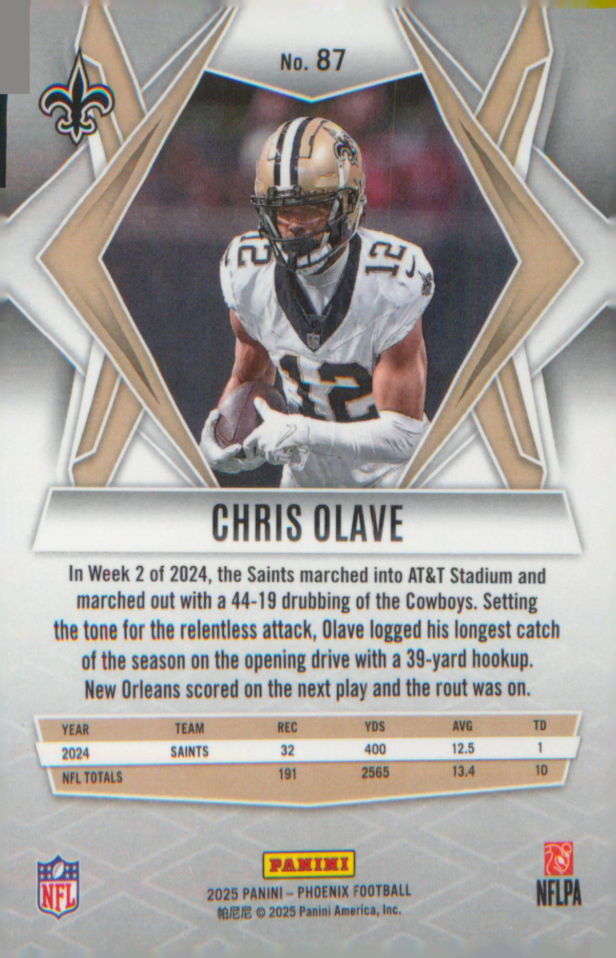Football 2025 Panini Phoenix #87 Chris Olave