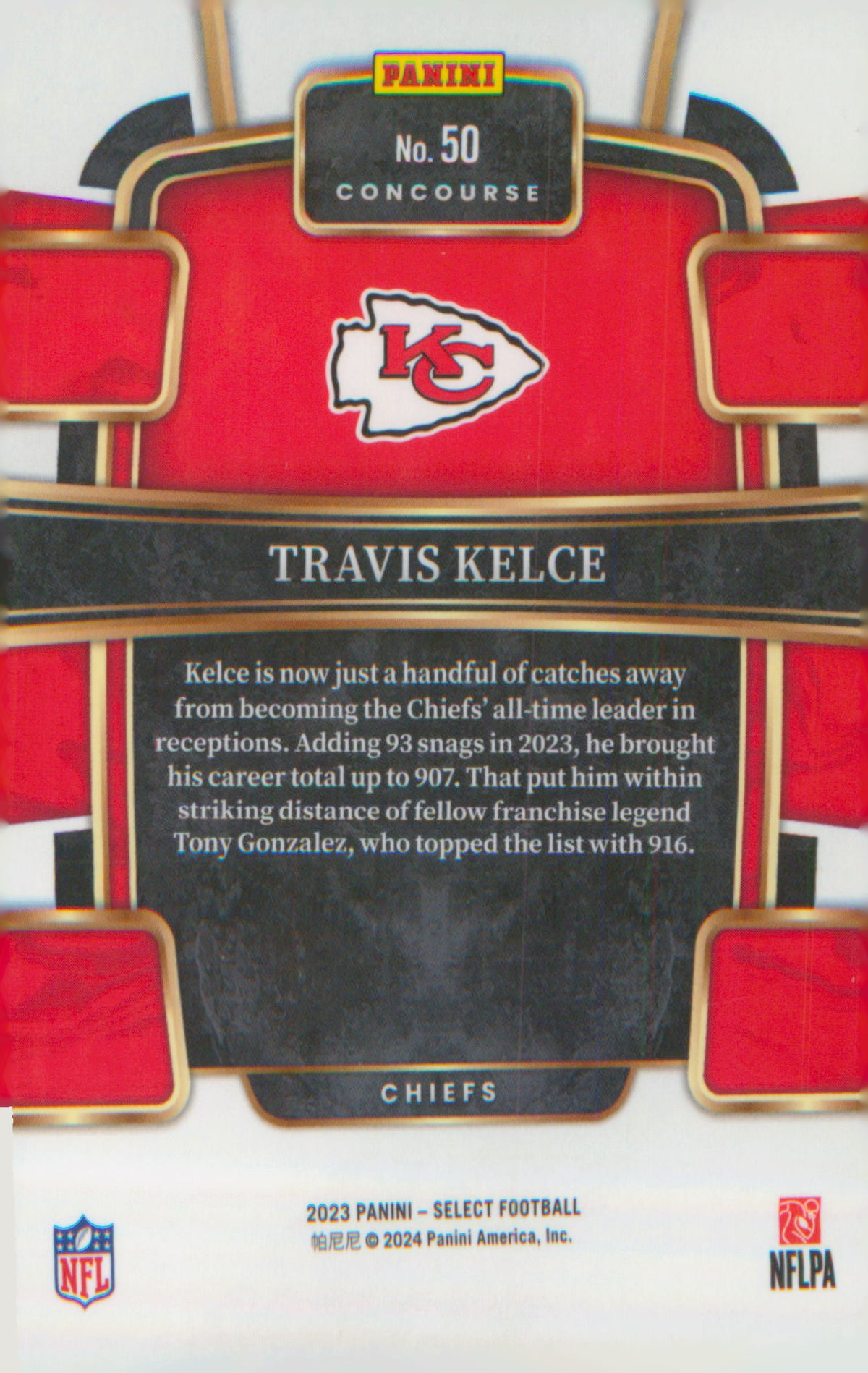 Football 2023 Panini Select #50 Travis Kelce